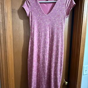 Jessica Simpson Pink Ribbed Midi Dress